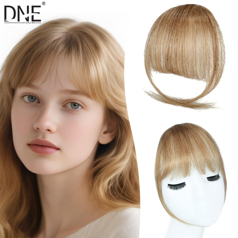 DNE HAIR Clip-In Bangs - Real Human Hair, Natural-Looking Wispy Bangs in Orange, Brown, Blonde & Black, Easy to Style for Daily Wear, Women'S Hair Accessories, Hair Accessories, Daily Wear Hairpiece, Elegant Hairpiece, Secure Clip Hairpiece
