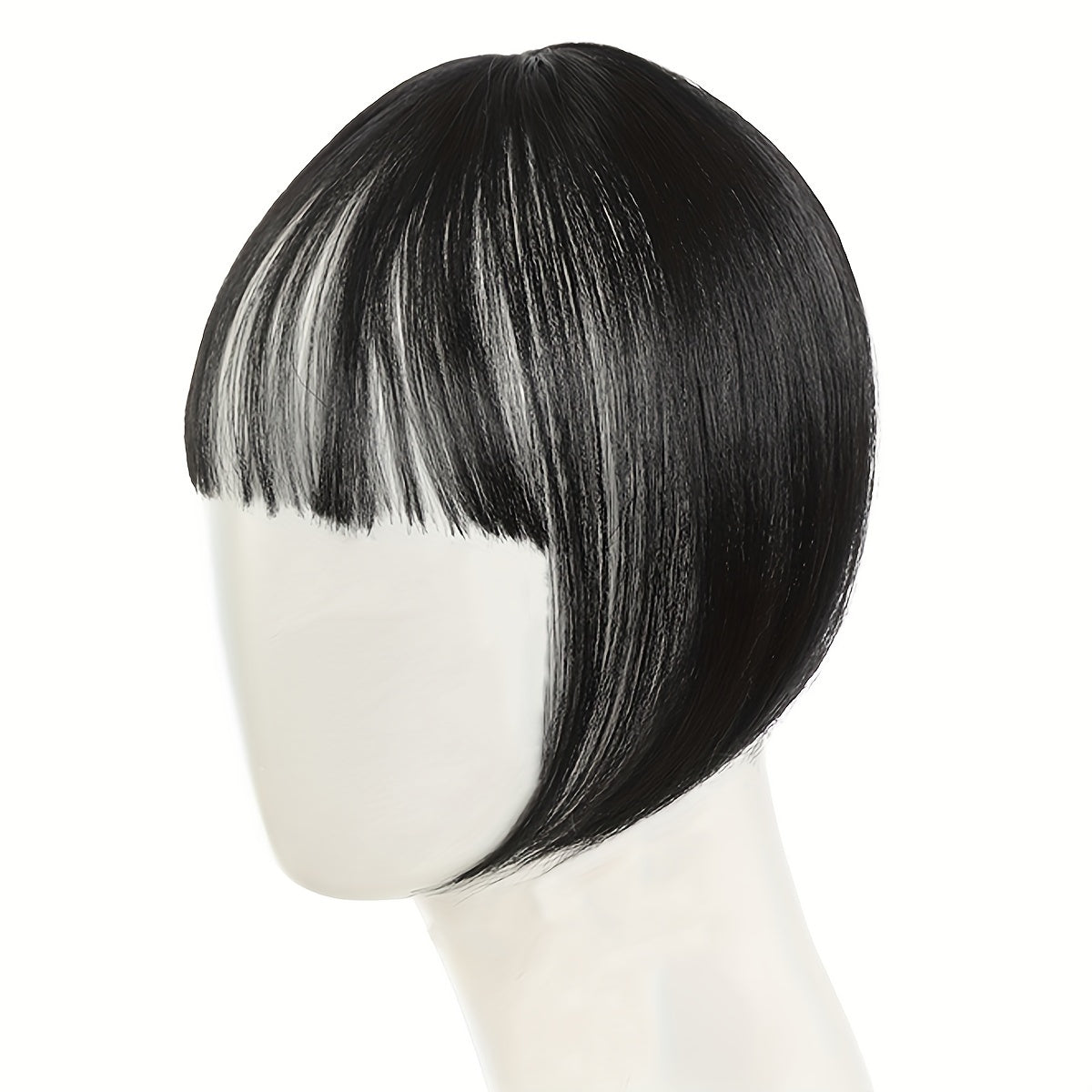 Women's Basic Style Clip-In Hair Bangs - Synthetic Fiber Straight Fringe Hairpiece, Natural Looking, Airy Volume, Lightweight, Suitable for All - French Bangs Extension