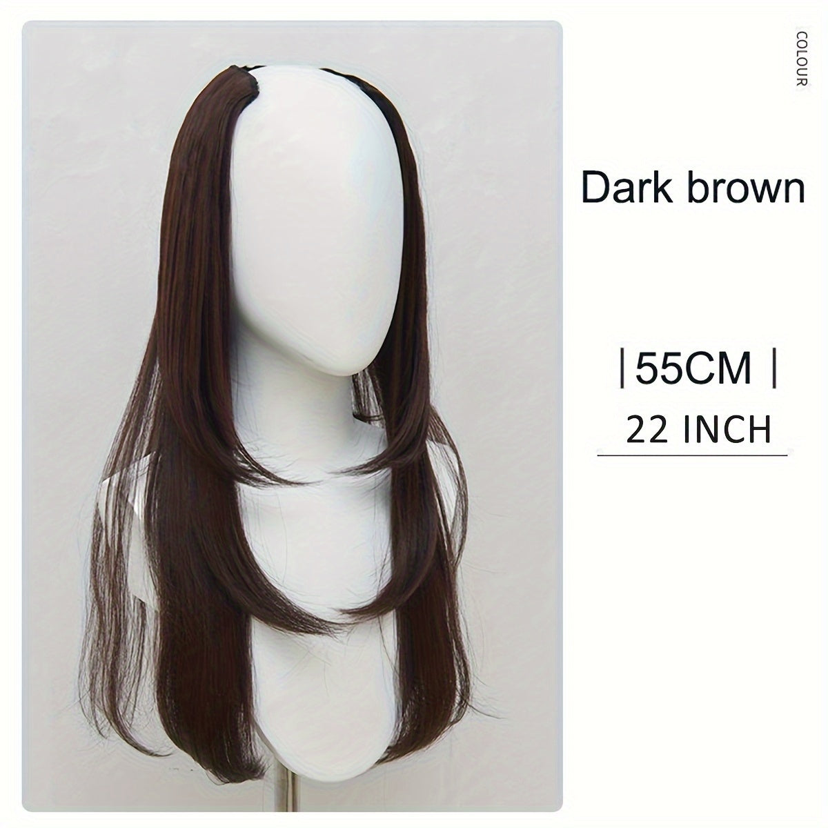 U Part Wig Straight Hair Wigs For Women 18Inches U Shape Clip In Half Wigs Natural Color Invisible Seamless Hair Extension Full Head Long Clip In On Hair Pieces For Women Black Brown Hair Clips Hair Accessories Halloween Christmas