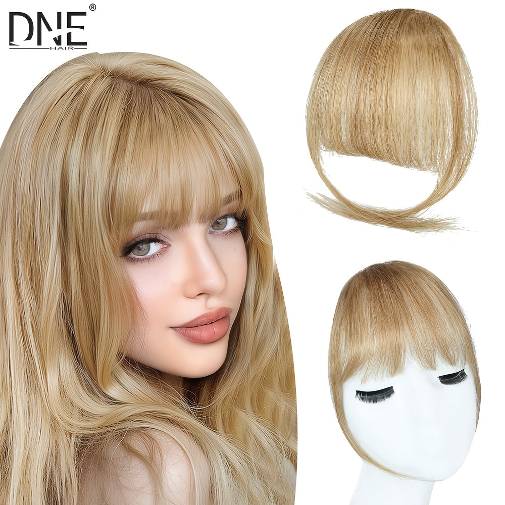 DNE HAIR Clip-In Bangs - Real Human Hair, Natural-Looking Wispy Bangs in Orange, Brown, Blonde & Black, Easy to Style for Daily Wear, Women'S Hair Accessories, Hair Accessories, Daily Wear Hairpiece, Elegant Hairpiece, Secure Clip Hairpiece