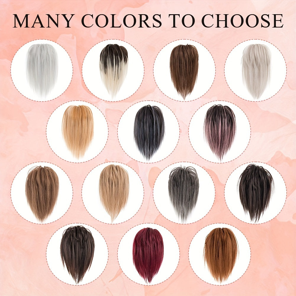 Ponytail Extension 12in/30cm Short Claw Clip On Pony Tails Hair Extensions For Women Girls Synthetic Highlight Soft Fully Natural Straight Bun Hair Piece Fake Ponytails Hairpiece Fluffy Chignon Daily Use