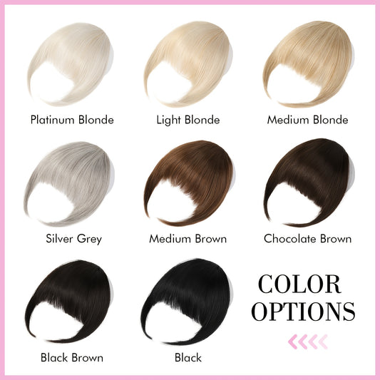 Women's Clip-In Bangs - Natural Look Fake Bangs Extensions with Temples, Easy to Use No Glue Needed, Straight Hairstyle, for Everyday & Special Events - Salon-Quality Fringe Hairpiece, Glossy Finish