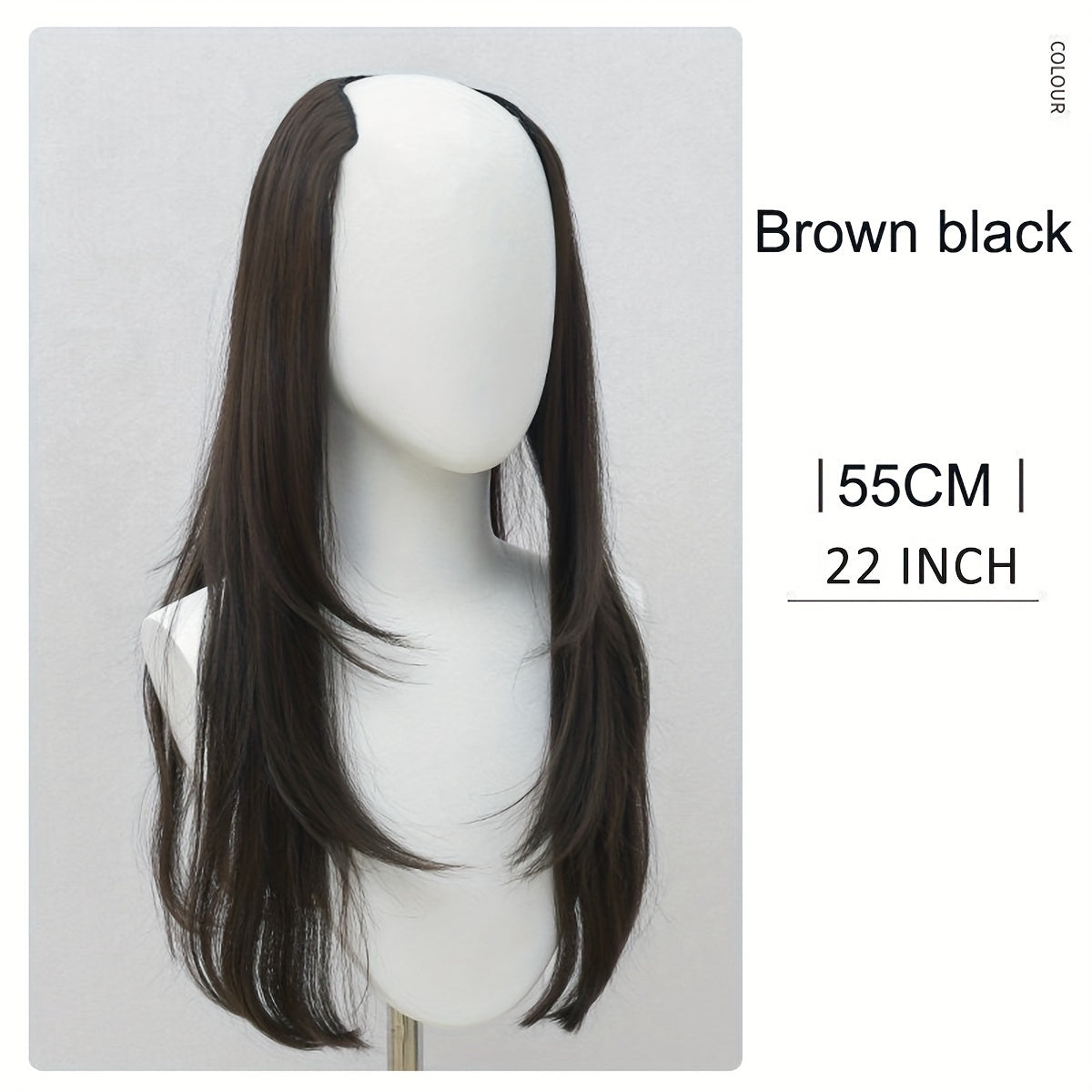 U Part Wig Straight Hair Wigs For Women 18Inches U Shape Clip In Half Wigs Natural Color Invisible Seamless Hair Extension Full Head Long Clip In On Hair Pieces For Women Black Brown Hair Clips Hair Accessories Halloween Christmas