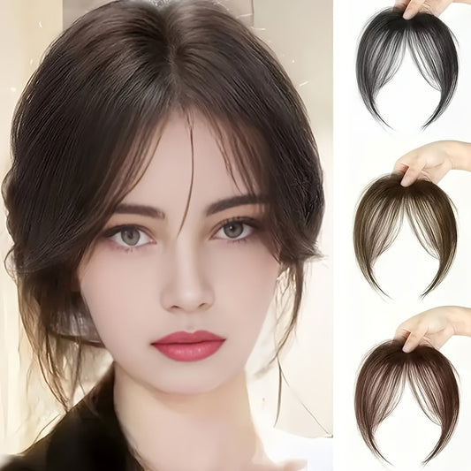 Women'S High Temperature Fiber Synthetic Straight Hair Wig with Fluffy Side Bangs, Basics Style, with Hair Flipper Bangs for Daily and Party Wear