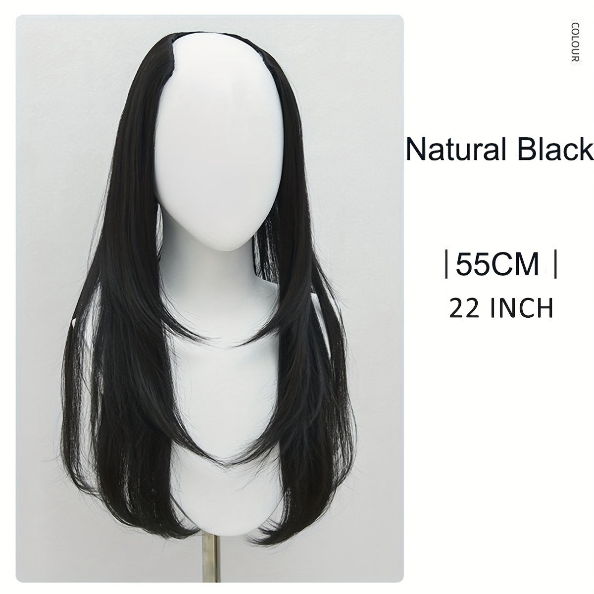 U Part Wig Straight Hair Wigs For Women 18Inches U Shape Clip In Half Wigs Natural Color Invisible Seamless Hair Extension Full Head Long Clip In On Hair Pieces For Women Black Brown Hair Clips Hair Accessories Halloween Christmas