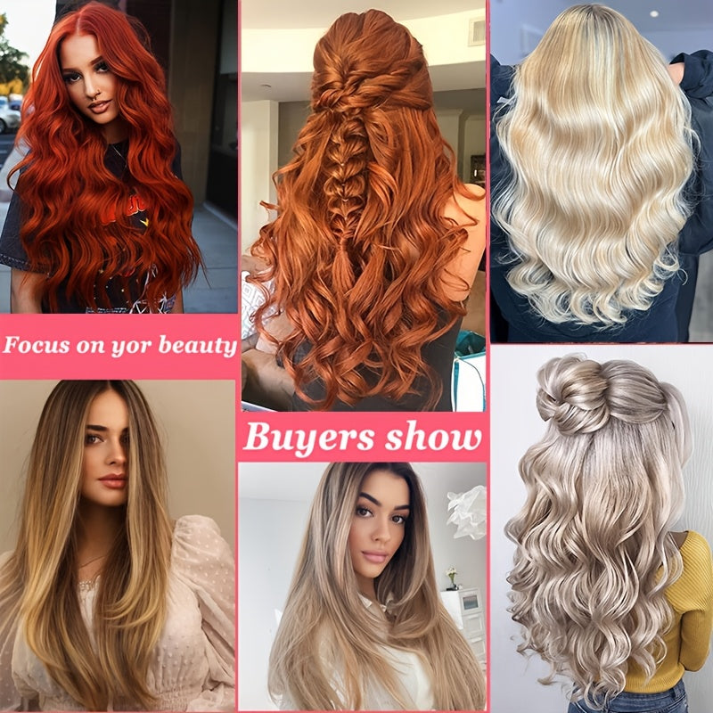 20inch/50cm Wire In Hair Extensions Long Wavy Synthetic Hairpiece Heat Resistant Add Volume Curly Hairpieces Highlight Mix Color Black Bleach Blonde Brown For Women Daily Party Festival Gift