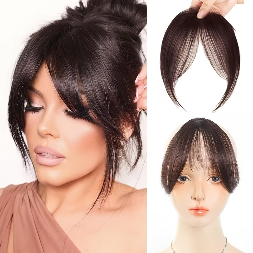 Mother's Day Gift for Mom | Invisible Clip-On Curtain Bangs - Heat-Resistant Synthetic Fiber | Face-Framing Layered Fringe, Easy Snap-On Hairstyle | Natural Beauty Enhancer & Reusable Hairpiece