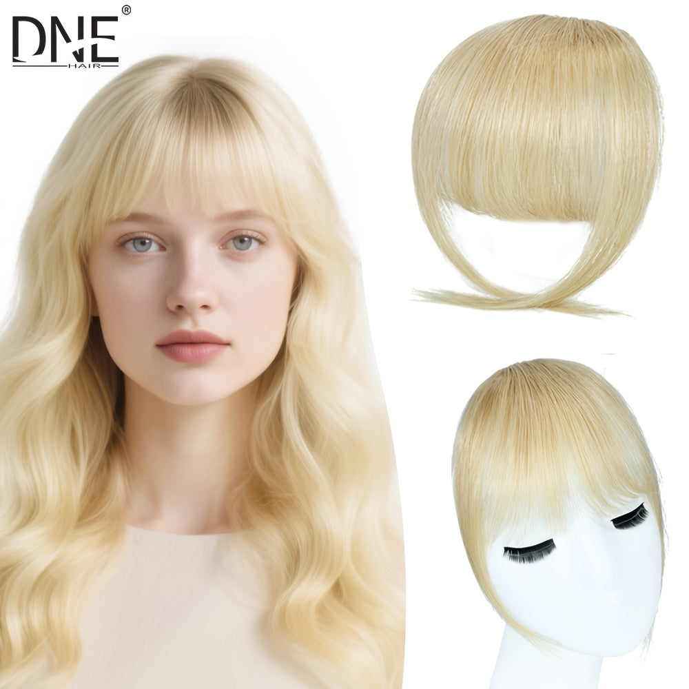 DNE HAIR Clip-In Bangs - Real Human Hair, Natural-Looking Wispy Bangs in Orange, Brown, Blonde & Black, Easy to Style for Daily Wear, Women'S Hair Accessories, Hair Accessories, Daily Wear Hairpiece, Elegant Hairpiece, Secure Clip Hairpiece