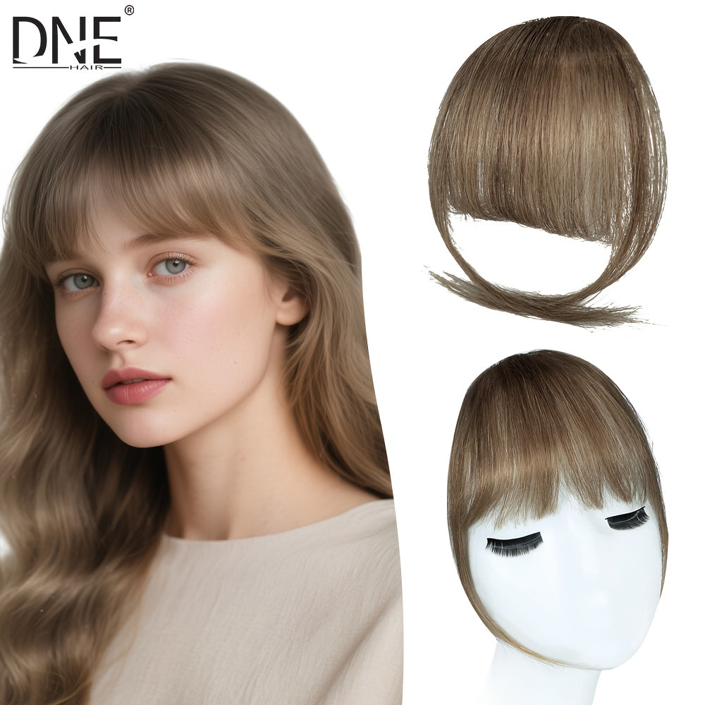 DNE HAIR Clip-In Bangs - Real Human Hair, Natural-Looking Wispy Bangs in Orange, Brown, Blonde & Black, Easy to Style for Daily Wear, Women'S Hair Accessories, Hair Accessories, Daily Wear Hairpiece, Elegant Hairpiece, Secure Clip Hairpiece