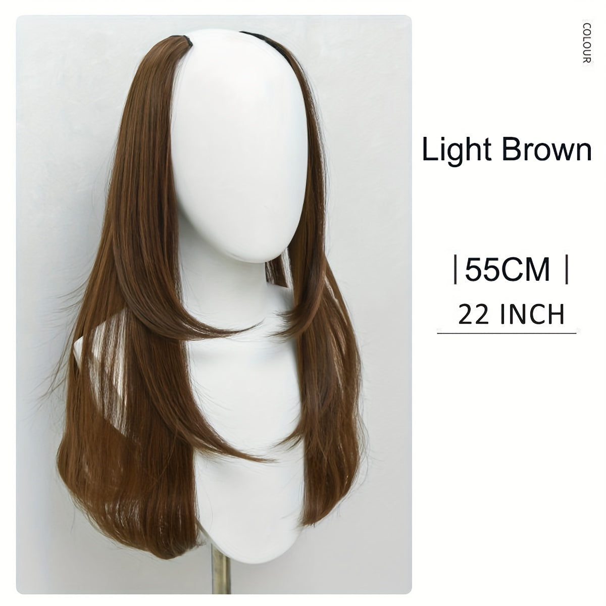 U Part Wig Straight Hair Wigs For Women 18Inches U Shape Clip In Half Wigs Natural Color Invisible Seamless Hair Extension Full Head Long Clip In On Hair Pieces For Women Black Brown Hair Clips Hair Accessories Halloween Christmas