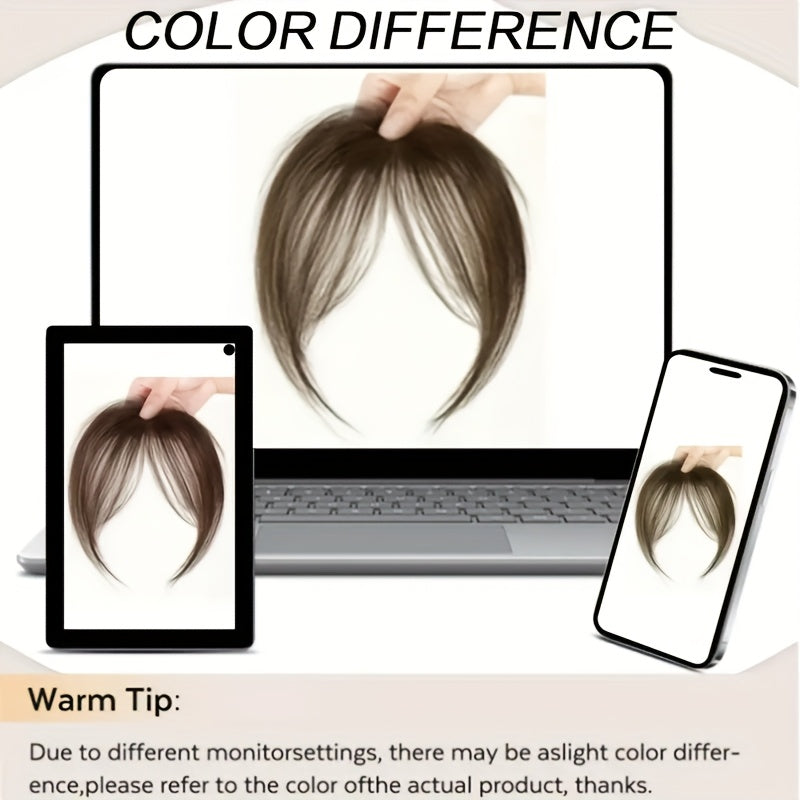 Women'S High Temperature Fiber Synthetic Straight Hair Wig with Fluffy Side Bangs, Basics Style, with Hair Flipper Bangs for Daily and Party Wear