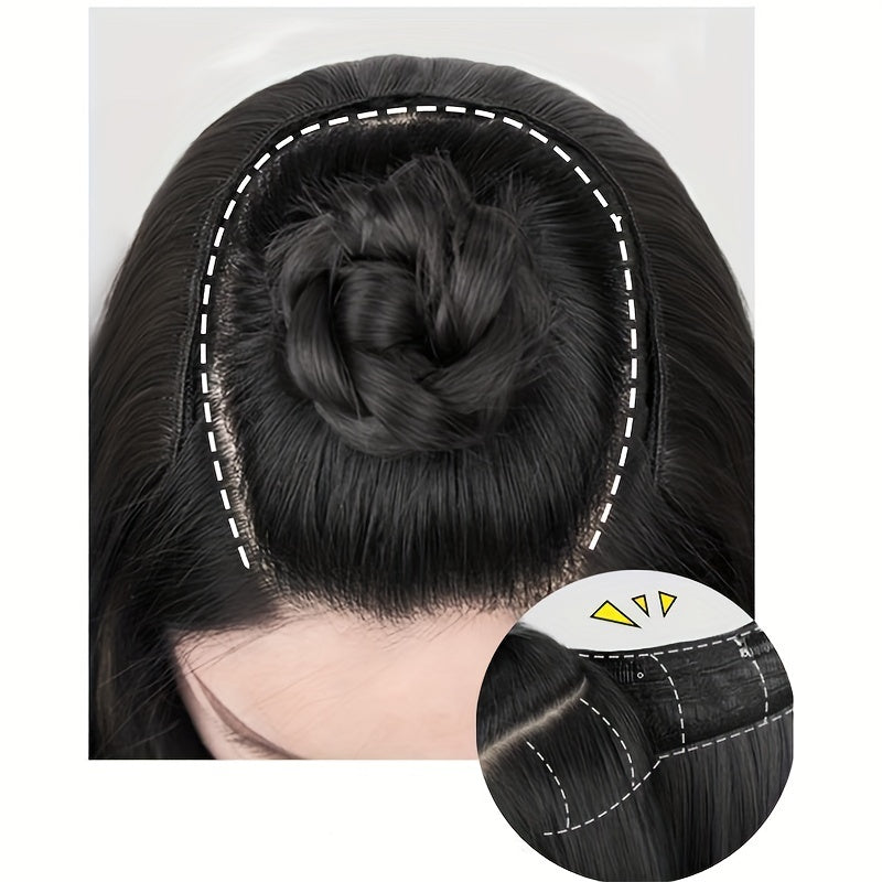 U Part Wig Straight Hair Wigs For Women 18Inches U Shape Clip In Half Wigs Natural Color Invisible Seamless Hair Extension Full Head Long Clip In On Hair Pieces For Women Black Brown Hair Clips Hair Accessories Halloween Christmas