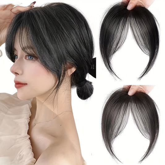 Mother's Day Gift for Mom | Invisible Clip-On Curtain Bangs - Heat-Resistant Synthetic Fiber | Face-Framing Layered Fringe, Easy Snap-On Hairstyle | Natural Beauty Enhancer & Reusable Hairpiece