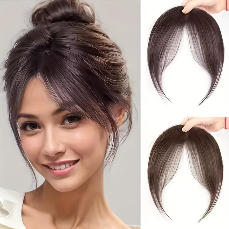 Mother's Day Gift for Mom | Invisible Clip-On Curtain Bangs - Heat-Resistant Synthetic Fiber | Face-Framing Layered Fringe, Easy Snap-On Hairstyle | Natural Beauty Enhancer & Reusable Hairpiece