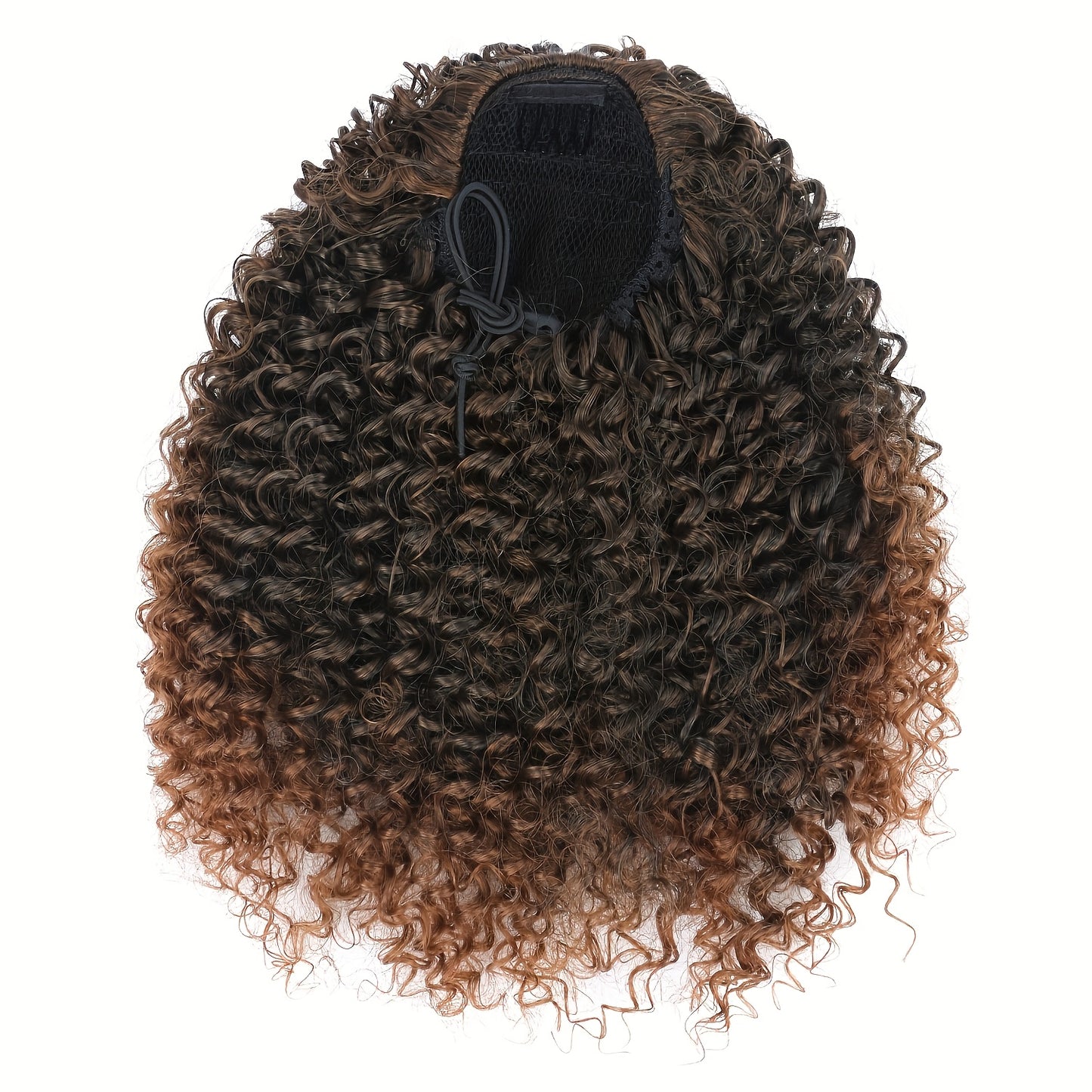 Afro Kinky Curly Ponytail 10inch Short Ponytail Extension (1B+TGREY) 2pcs Drawstring Ponytail for Women Synthetic Hairpieces Jerry Curls Afro Puff Ponytail Extensions