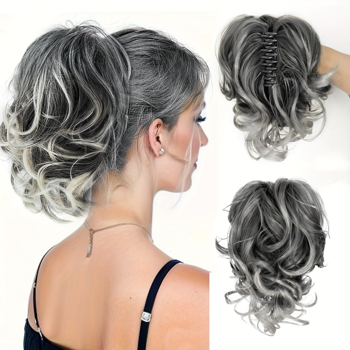 Wavy Short Ponytail Clip for Women with a Voluminous Look.