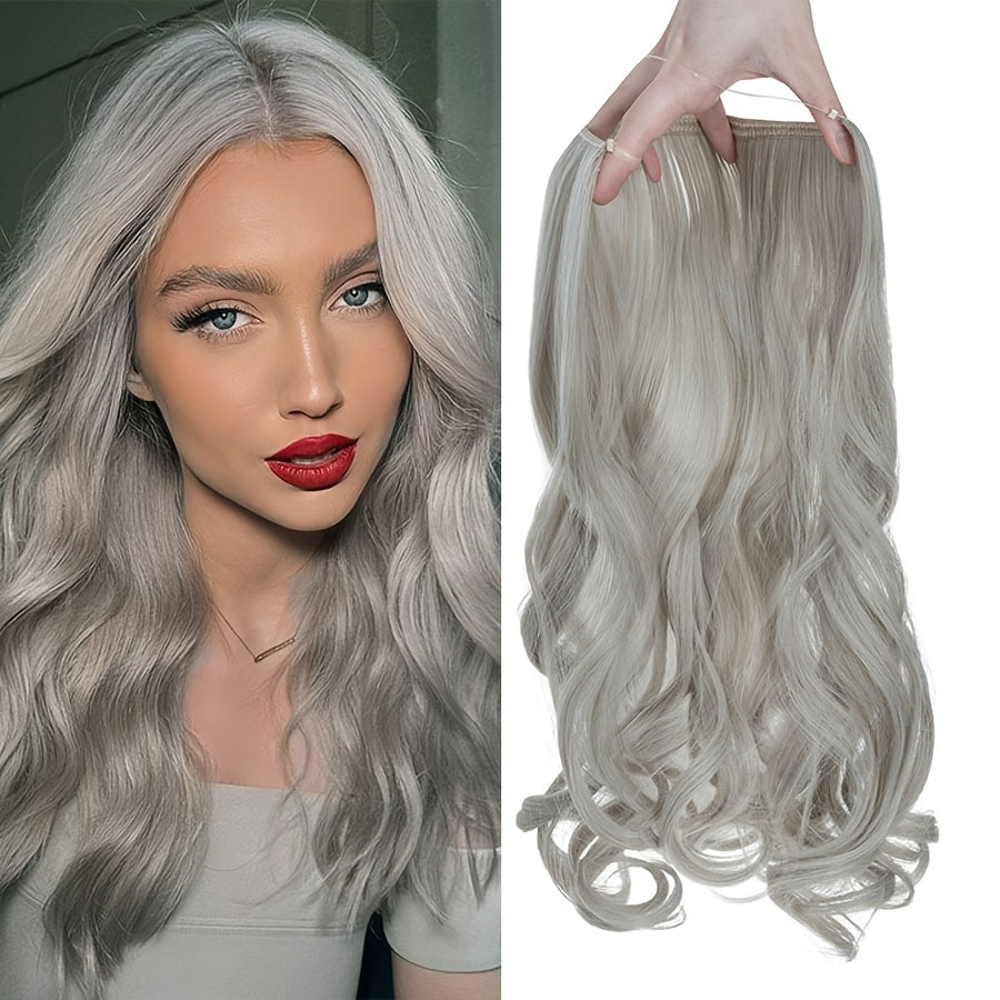 20inch/50cm Wire In Hair Extensions Long Wavy Synthetic Hairpiece Heat Resistant Add Volume Curly Hairpieces Highlight Mix Color Black Bleach Blonde Brown For Women Daily Party Festival Gift
