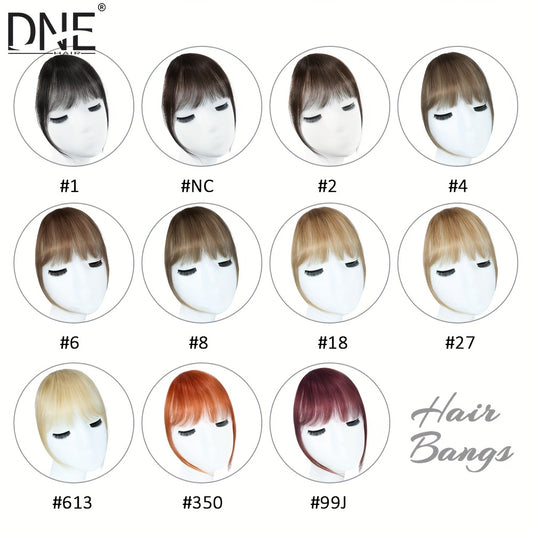 DNE HAIR Clip-In Bangs - Real Human Hair, Natural-Looking Wispy Bangs in Orange, Brown, Blonde & Black, Easy to Style for Daily Wear, Women'S Hair Accessories, Hair Accessories, Daily Wear Hairpiece, Elegant Hairpiece, Secure Clip Hairpiece