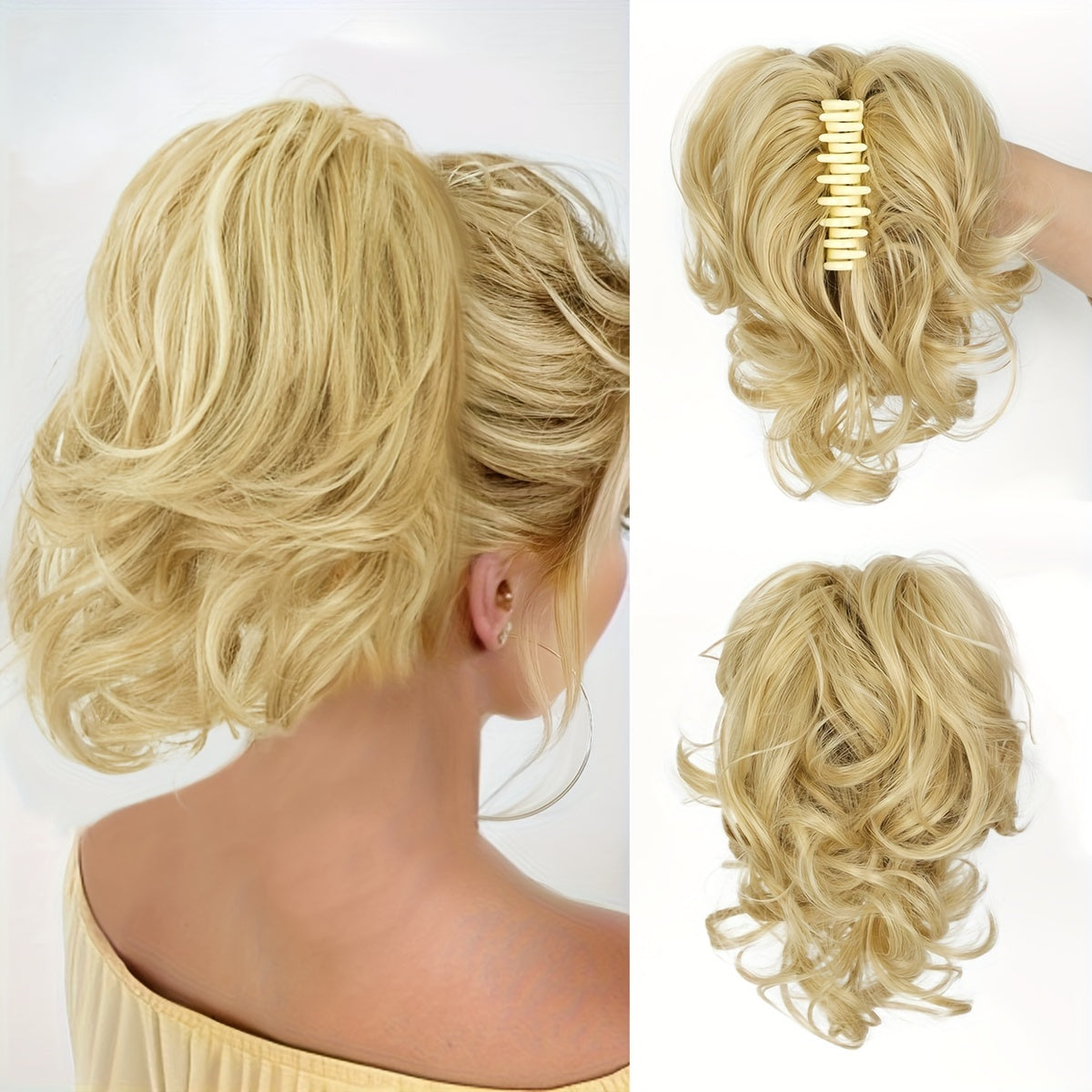 Wavy Short Ponytail Clip for Women with a Voluminous Look.