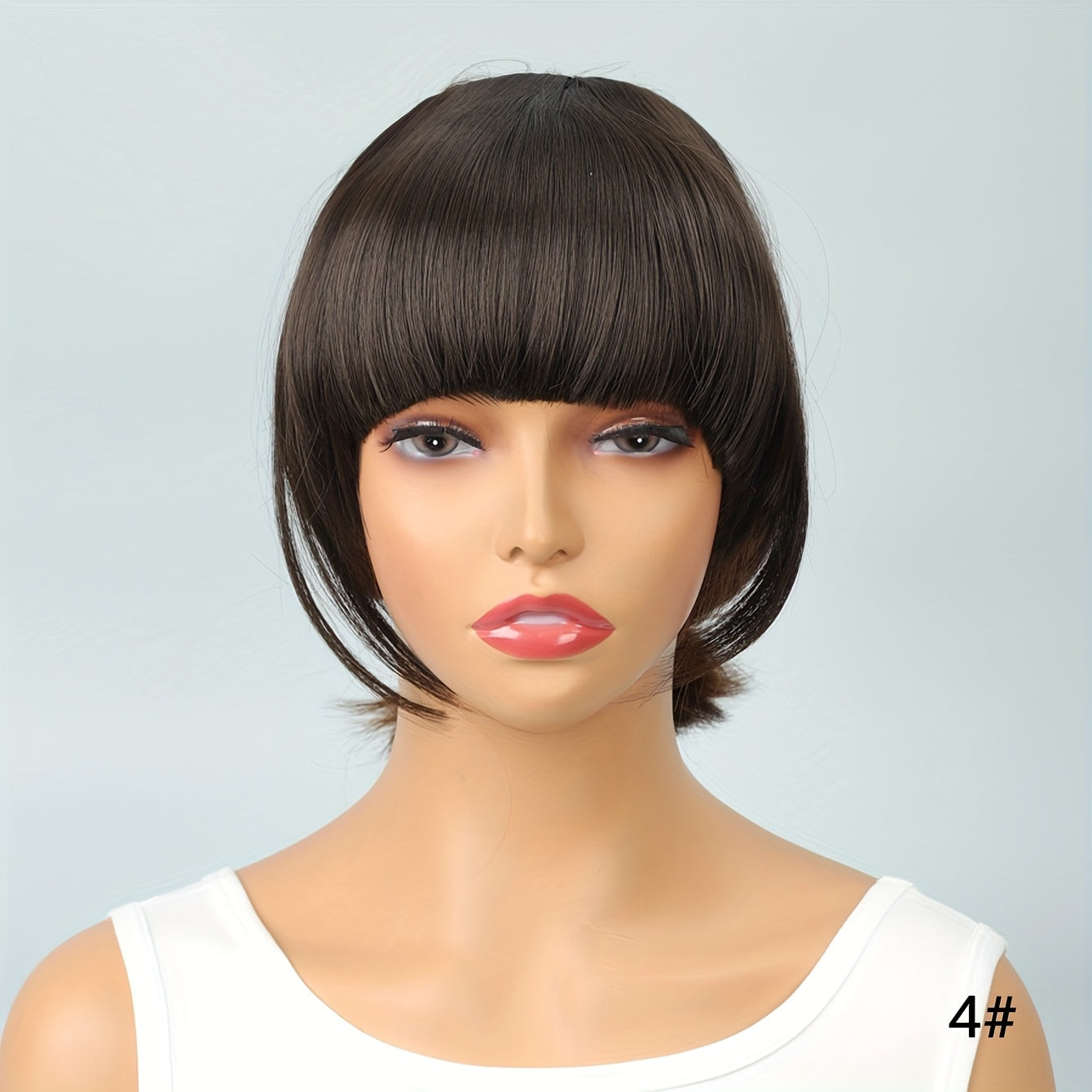 Hair Clip Extended French Bangs Clip Synthetic Thick Natural Full Front Neat Bangs With Temples One Piece Hair Accessories Halloween Christmas