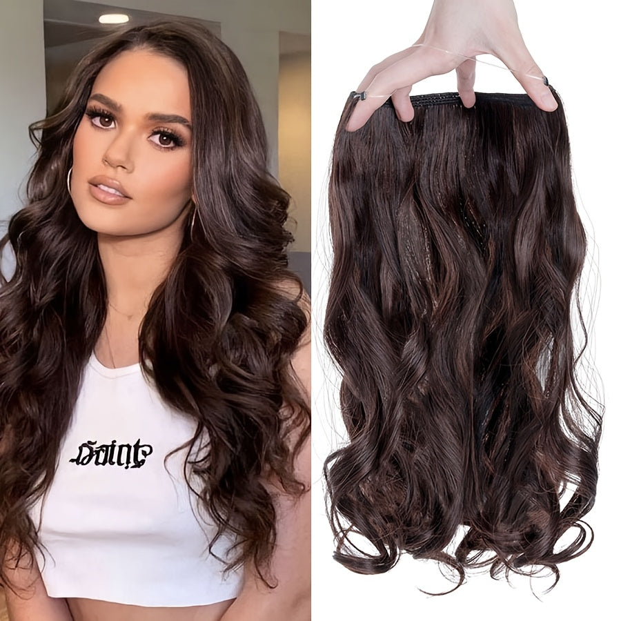 20inch/50cm Wire In Hair Extensions Long Wavy Synthetic Hairpiece Heat Resistant Add Volume Curly Hairpieces Highlight Mix Color Black Bleach Blonde Brown For Women Daily Party Festival Gift