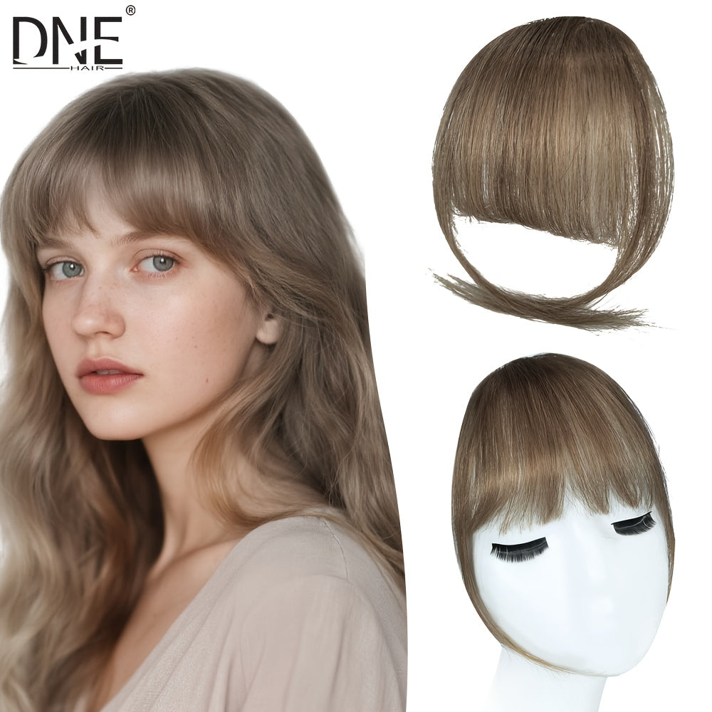 DNE HAIR Clip-In Bangs - Real Human Hair, Natural-Looking Wispy Bangs in Orange, Brown, Blonde & Black, Easy to Style for Daily Wear, Women'S Hair Accessories, Hair Accessories, Daily Wear Hairpiece, Elegant Hairpiece, Secure Clip Hairpiece