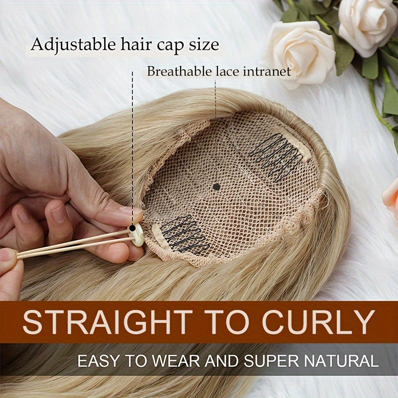 22inch/55cm Drawstring Ponytail Extension Multi-Layered Hairpieces Stand Up High Pony Tails Long Straight To Curly Hair Extensions With Mini-clip Wrap On Ponytails Pure Highlight Soft Natural Synthetic Hairpiece For Daily Party Halloween Christmas