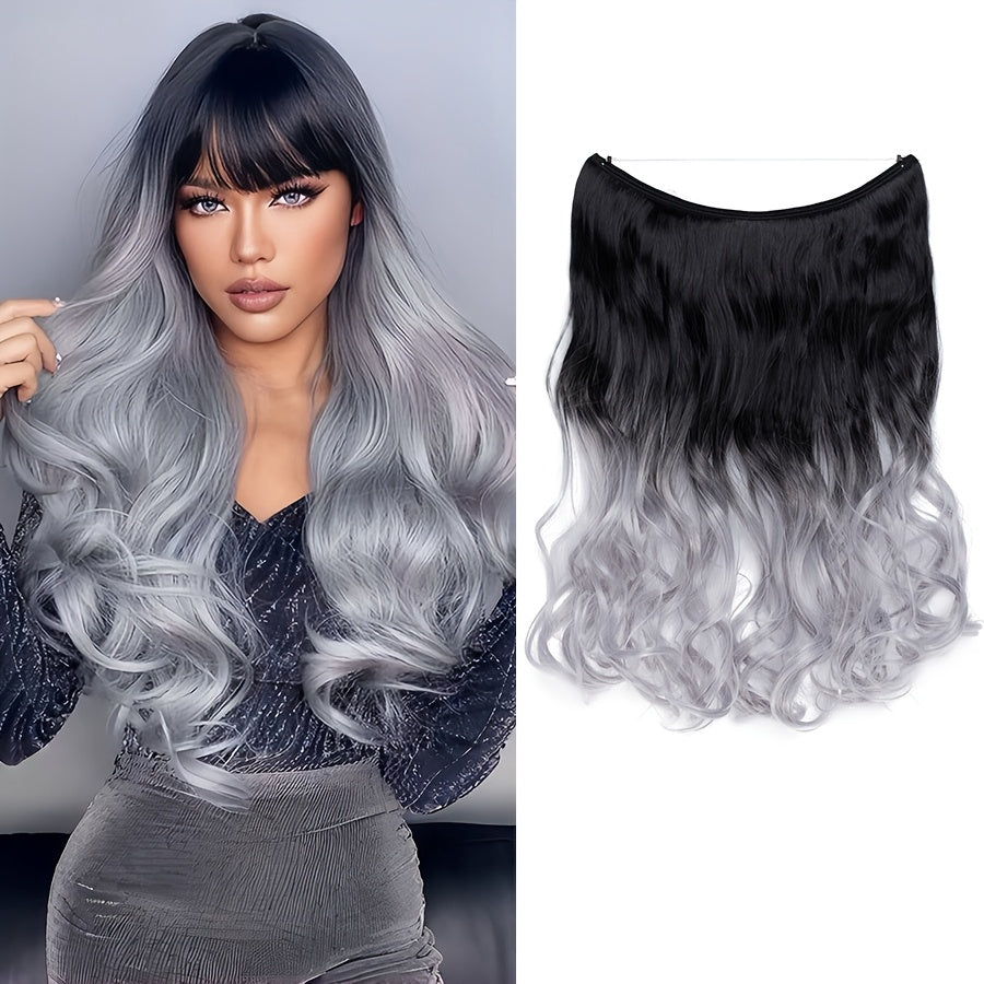 20inch/50cm Wire In Hair Extensions Long Wavy Synthetic Hairpiece Heat Resistant Add Volume Curly Hairpieces Highlight Mix Color Black Bleach Blonde Brown For Women Daily Party Festival Gift