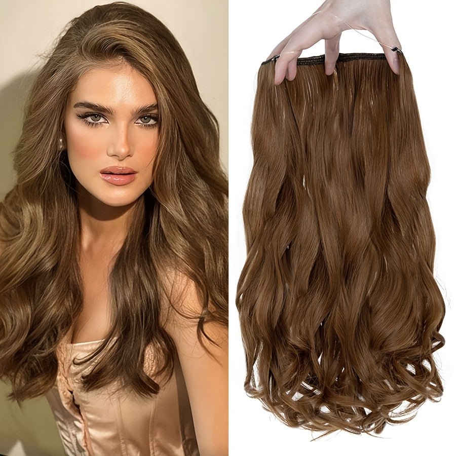 20inch/50cm Wire In Hair Extensions Long Wavy Synthetic Hairpiece Heat Resistant Add Volume Curly Hairpieces Highlight Mix Color Black Bleach Blonde Brown For Women Daily Party Festival Gift